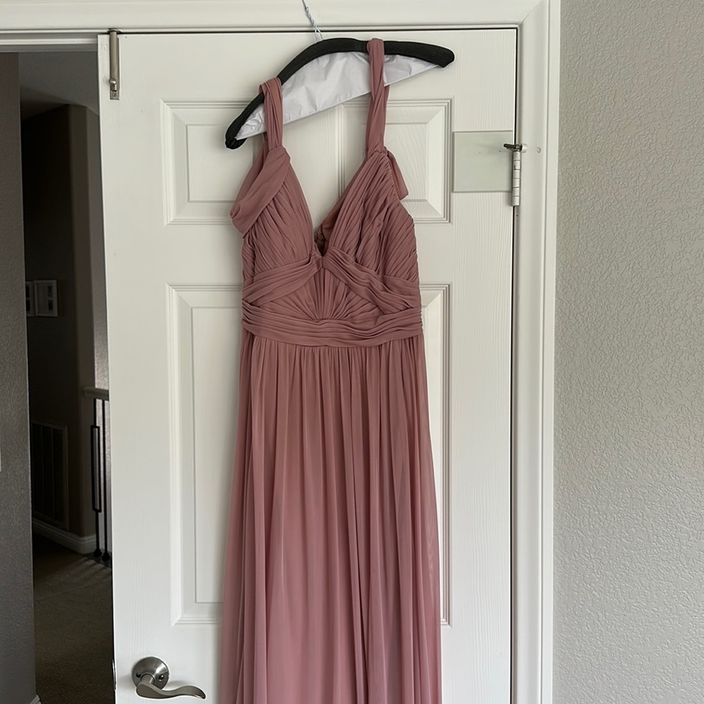 Azazie custom bridesmaid dress blush